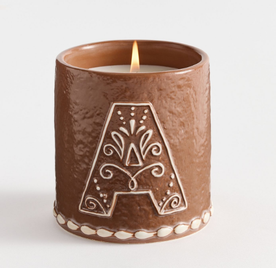 Pottery Barn Gingerbread Alphabet Candle